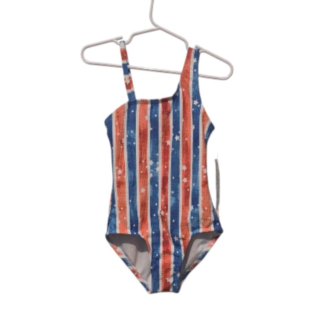 Cat & Jack Girls' Stars & Stripes Swimsuit Size XS(4/5)